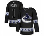 Vancouver Canucks #1 Kirk Mclean Authentic Black Team Logo Fashion NHL Jersey