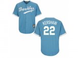 Los Angeles Dodgers #22 Clayton Kershaw Light Blue Cooperstown Throwback Stitched Baseball Jersey