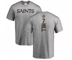 New Orleans Saints #7 Taysom Hill Ash Backer T-Shirt