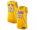 Los Angeles Lakers #33 Kareem Abdul-Jabbar Authentic Gold 2019-20 City Edition Basketball Jersey