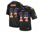 Minnesota Vikings #14 Stefon Diggs Elite Black USA Flag Fashion NFL Jersey