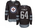Winnipeg Jets #64 Logan Stanley Authentic Black 1917-2017 100th Anniversary NHL Jersey