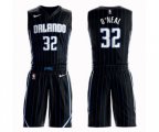 Orlando Magic #32 Shaquille O'Neal Swingman Black Basketball Suit Jersey Statement Edition