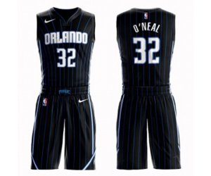 Orlando Magic #32 Shaquille O\'Neal Swingman Black Basketball Suit Jersey Statement Edition