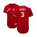 Toronto Blue Jays #3 Brandon Drury Scarlet Alternate Flex Base Authentic Collection Alternate Baseball Player Jersey
