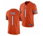 Chicago Bears #1 Justin Fields Orange 2021 Draft Vapor Untouchable Limited Stitched Jersey