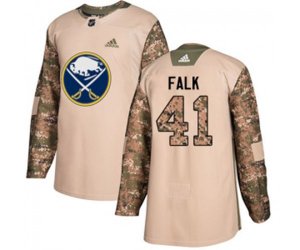 Adidas Buffalo Sabres #41 Justin Falk Authentic Camo Veterans Day Practice NHL Jersey