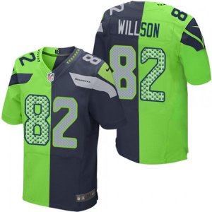 Seattle Seahawks #82 Luke Willson Elite Navy Green Split Fashion NFL Jersey
