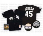 Chicago White Sox #45 Michael Jordan Authentic Black Throwback Baseball Jersey