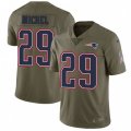 New England Patriots #29 Sony Michel Limited Olive 2017 Salute to Service NFL Jersey