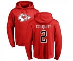 Kansas City Chiefs #2 Dustin Colquitt Red Name & Number Logo Pullover Hoodie