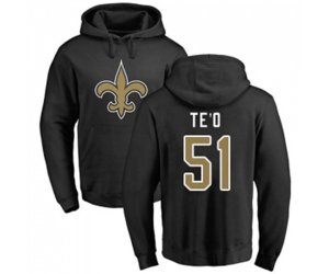 New Orleans Saints #51 Manti Te\'o Black Name & Number Logo Pullover Hoodie