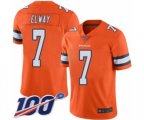Denver Broncos #7 John Elway Limited Orange Rush Vapor Untouchable 100th Season Football Jersey