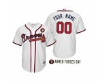2019 Armed Forces Day Custom Atlanta Braves White Cool Base Jersey