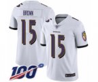 Baltimore Ravens #15 Marquise Brown White Vapor Untouchable Limited Player 100th Season Football Jersey