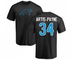 Carolina Panthers #34 Cameron Artis-Payne Black Name & Number Logo T-Shirt