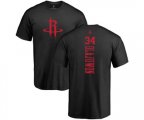 Houston Rockets #34 Hakeem Olajuwon Black One Color Backer T-Shirt