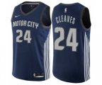Detroit Pistons #24 Mateen Cleaves Swingman Navy Blue NBA Jersey - City Edition