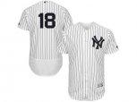 New York Yankees #18 Don Larsen White Navy Flexbase Authentic Collection MLB Jersey