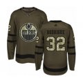 Edmonton Oilers #32 Olivier Rodrigue Authentic Green Salute to Service Hockey Jersey