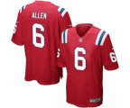 New England Patriots #6 Ryan Allen Game Red Alternate Football Jersey