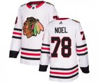 Chicago Blackhawks #78 Nathan Noel Authentic White Away NHL Jersey
