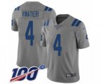 Indianapolis Colts #4 Adam Vinatieri Limited Gray Inverted Legend 100th Season Football Jersey