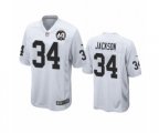 Oakland Raiders #34 Bo Jackson Game 60th Anniversary White Football Jersey