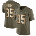 Oakland Raiders #35 Shareece Wright Limited Olive Gold 2017 Salute to Service NFL Jersey