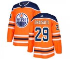 Edmonton Oilers #29 Leon Draisaitl Premier Orange Home NHL Jersey