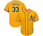 Oakland Athletics #33 Jose Canseco Replica Gold Alternate 2 Cool Base Baseball Jersey