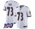 Baltimore Ravens #73 Marshal Yanda White Vapor Untouchable Limited Player 100th Season Football Jersey
