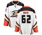 Anaheim Ducks #62 Andrej Sustr Authentic White Away Fanatics Branded Breakaway Hockey Jersey