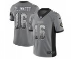 Oakland Raiders #16 Jim Plunkett Limited Gray Rush Drift Fashion Football Jersey