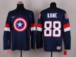 NHL Olympic Team USA #88 Patrick Kane Navy Blue Captain