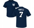 New York Yankees #7 Mickey Mantle Replica Blue Home Baseball T-Shirt