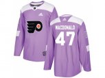 Adidas Philadelphia Flyers #47 Andrew MacDonald Purple Authentic Fights Cancer Stitched NHL Jersey
