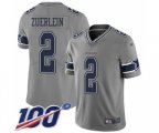 Dallas Cowboys #2 Greg Zuerlein Gray Stitched NFL Limited Inverted Legend 100th Season Jersey