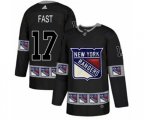 Adidas New York Rangers #17 Jesper Fast Authentic Black Team Logo Fashion NHL Jersey