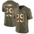 New York Giants #29 Xavier McKinney Olive Gold Stitched Limited 2017 Salute To Service Jersey