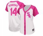 Women's Chicago White Sox #14 Paul Konerko Replica White Pink Splash Fashion Baseball Jersey