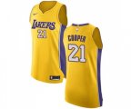 Los Angeles Lakers #21 Michael Cooper Authentic Gold Home NBA Jersey - Icon Edition