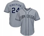 San Diego Padres #24 Rickey Henderson Replica Grey Road Cool Base Baseball Jersey