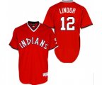 Cleveland Indians #12 Francisco Lindor Authentic Red 1974 Turn Back The Clock Baseball Jersey