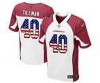 Arizona Cardinals #40 Pat Tillman Elite White Road USA Flag Fashion Football Jersey