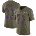 Baltimore Ravens #72 Alex Lewis Limited Olive 2017 Salute to Service NFL Jersey