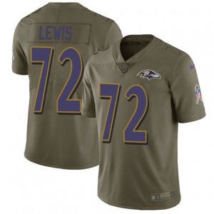 Baltimore Ravens #72 Alex Lewis Limited Olive 2017 Salute to Service NFL Jersey