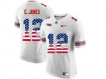 2016 US Flag Fashion Ohio State Buckeyes C.Jones #12 College Football Limited Jersey - White