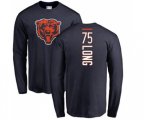 Chicago Bears #75 Kyle Long Navy Blue Backer Long Sleeve T-Shirt