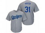 Los Angeles Dodgers #31 Mike Piazza Authentic Grey Road Cool Base MLB Jersey